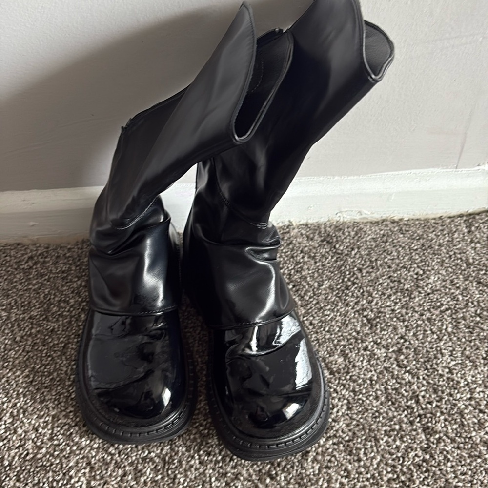 Girls leather calf length boots